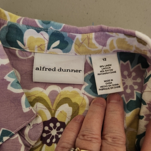 Alfred Dunner Floral Linen Jacket Blazer - Picture 8 of 9